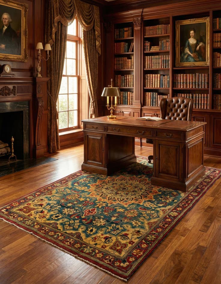 Detail image of 3' 8 x 6' 2  Hand Knotted Kashmar Persian Wool Rug