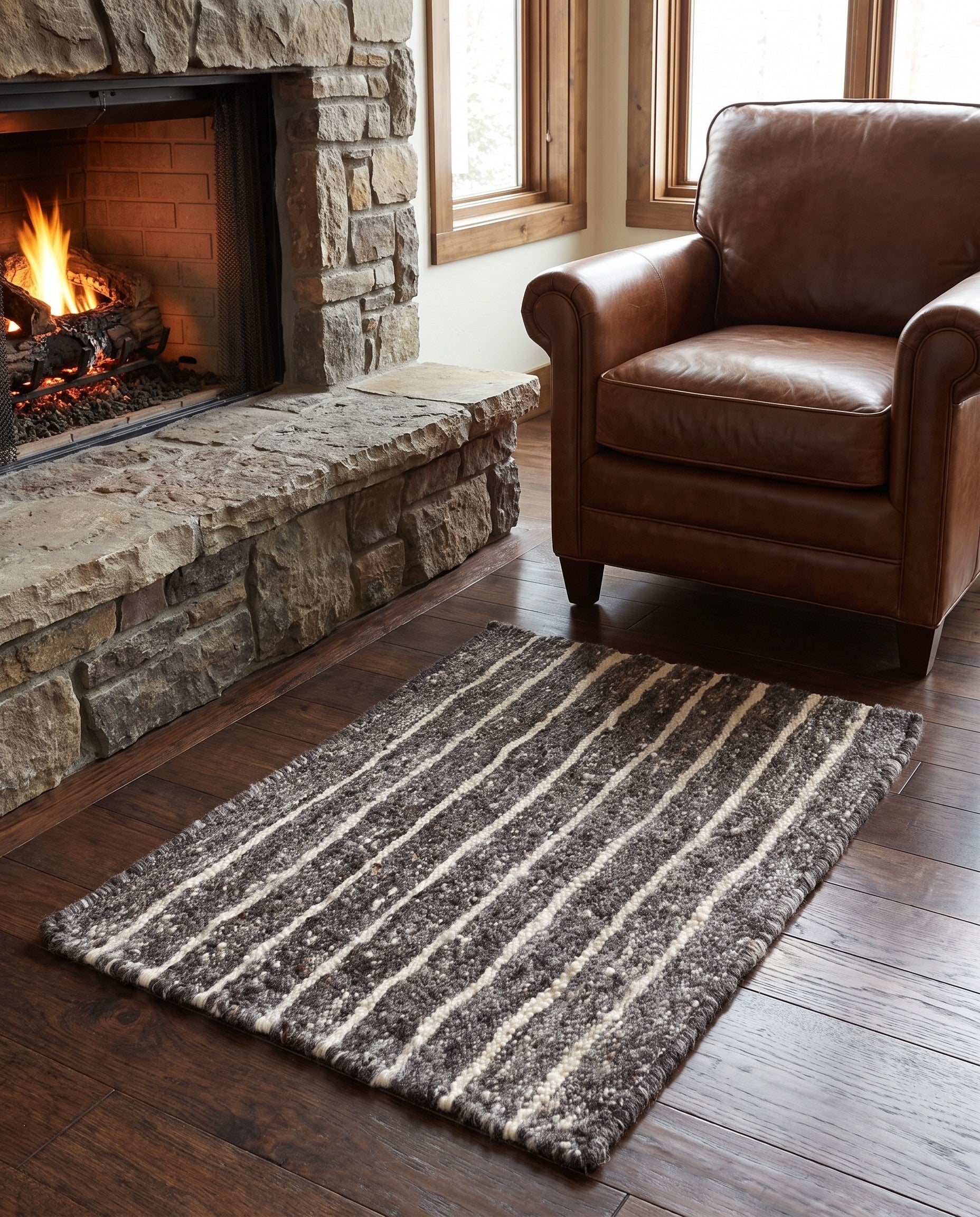 2' 1 x 3' Hand Knotted Moroccan Wool Rug