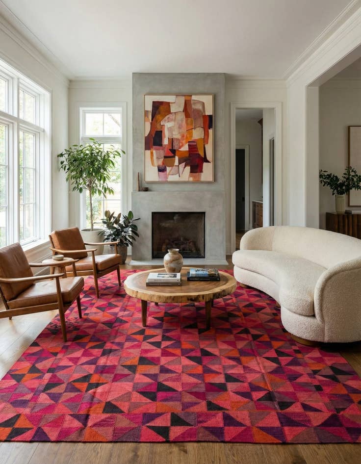 Detail image of 8' 2 x 11' 6  Hand Woven Kilim Modern Wool Rug