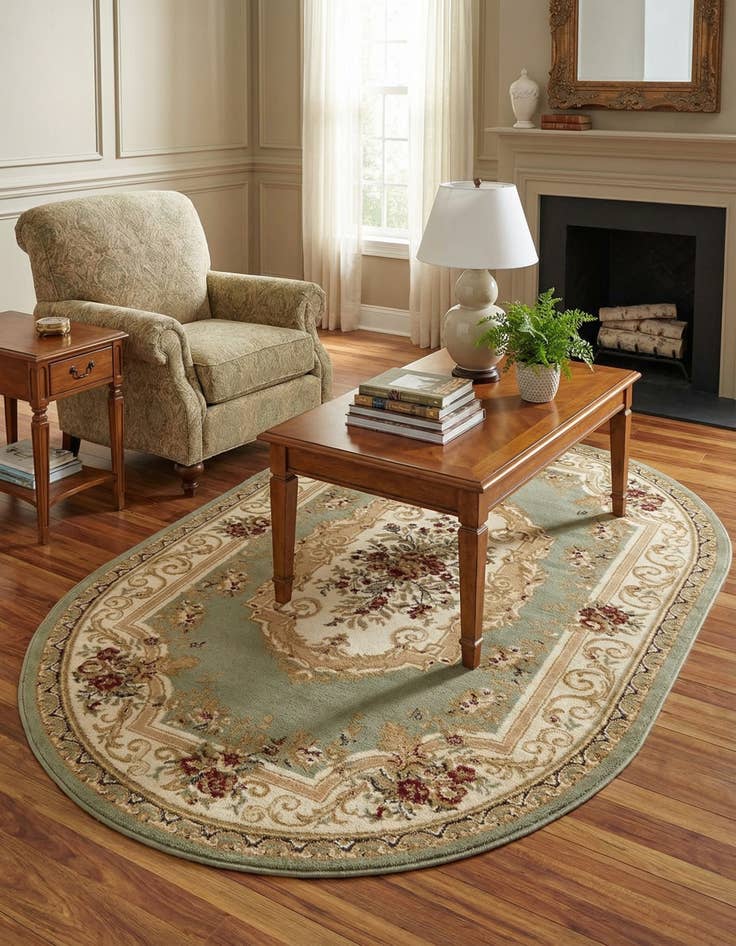 Detail image of 4' x 6' Classic Aubusson Oval Rug