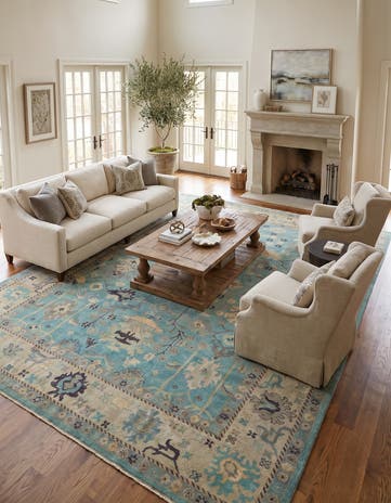10' 6 x 14' 4 Hand Knotted Oushak Wool Rug