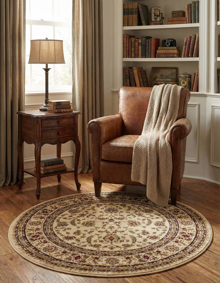 Detail image of 3' x 3' Classic Agra Round Rug