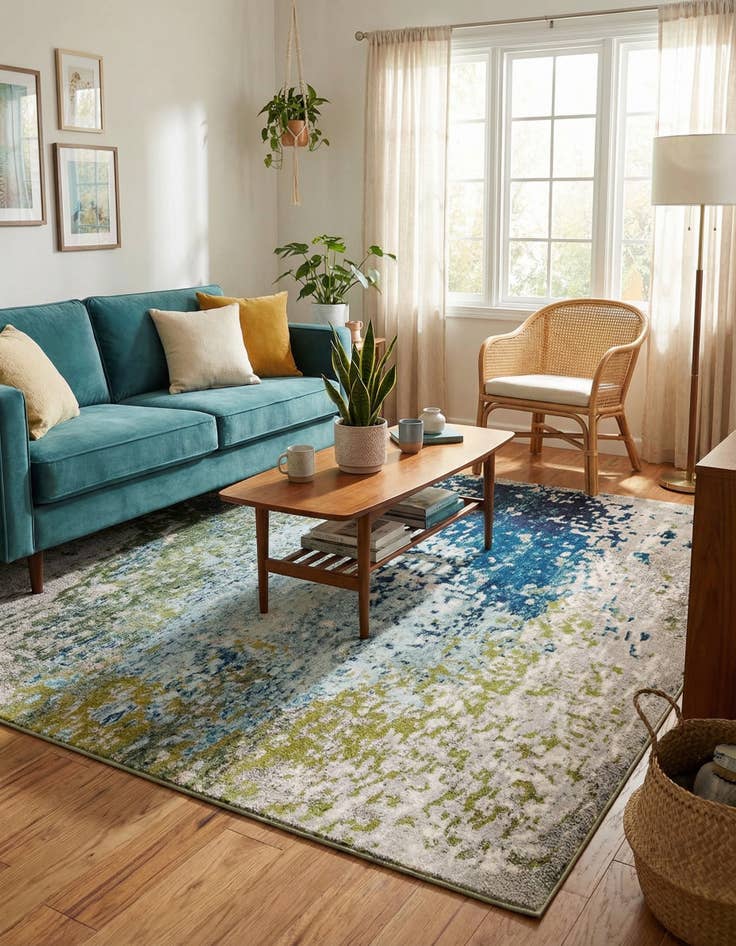 Detail image of 8' x 8'  Washable Casablanca Square Rug