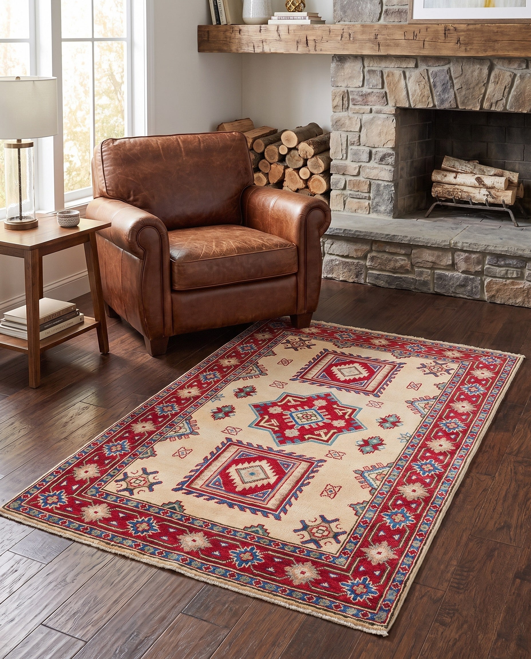 3' 3 x 4' 10 Hand Knotted Kazak Rug
