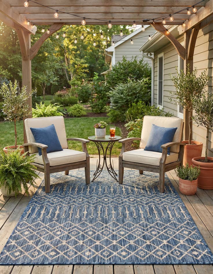 Detail image of  4' x 6'  Washable Lattice Indoor / Outdoor Rug