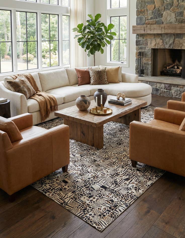 Detail image of 5' x 8' Cowhide Leather Rug