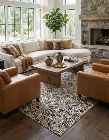 5' x 8' Cowhide Leather Rug