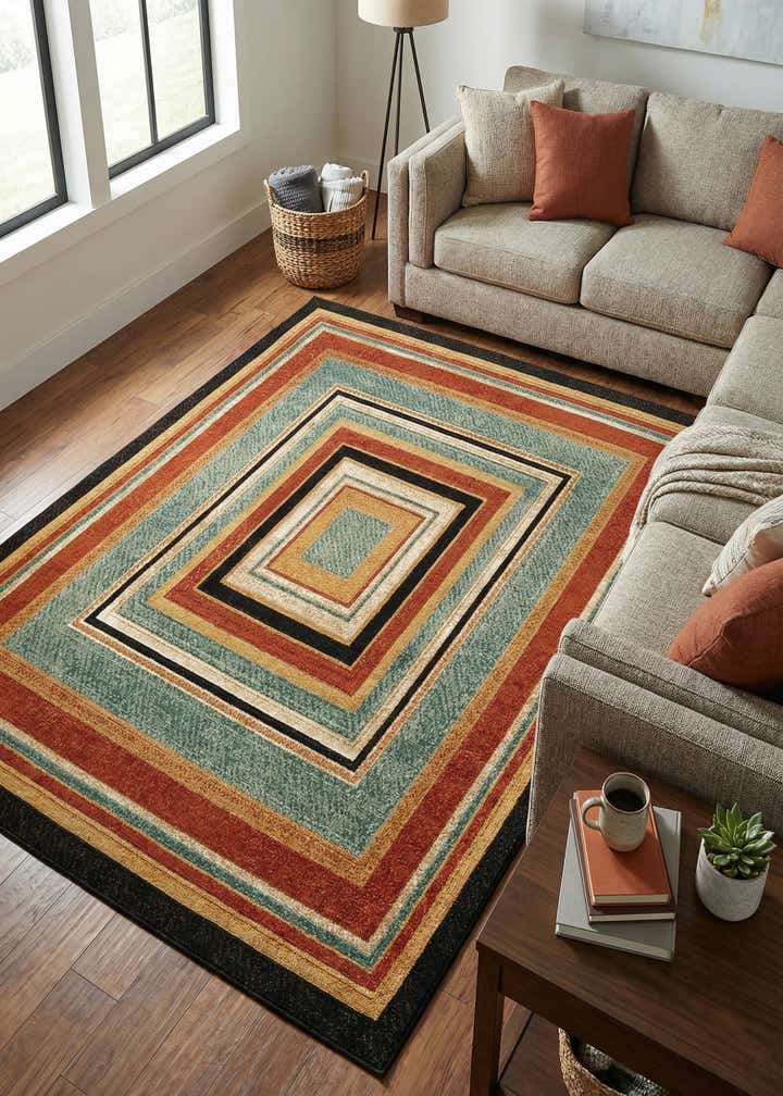 5' 3 x 8' Easy-Clean Modern Indoor / Outdoor Rug