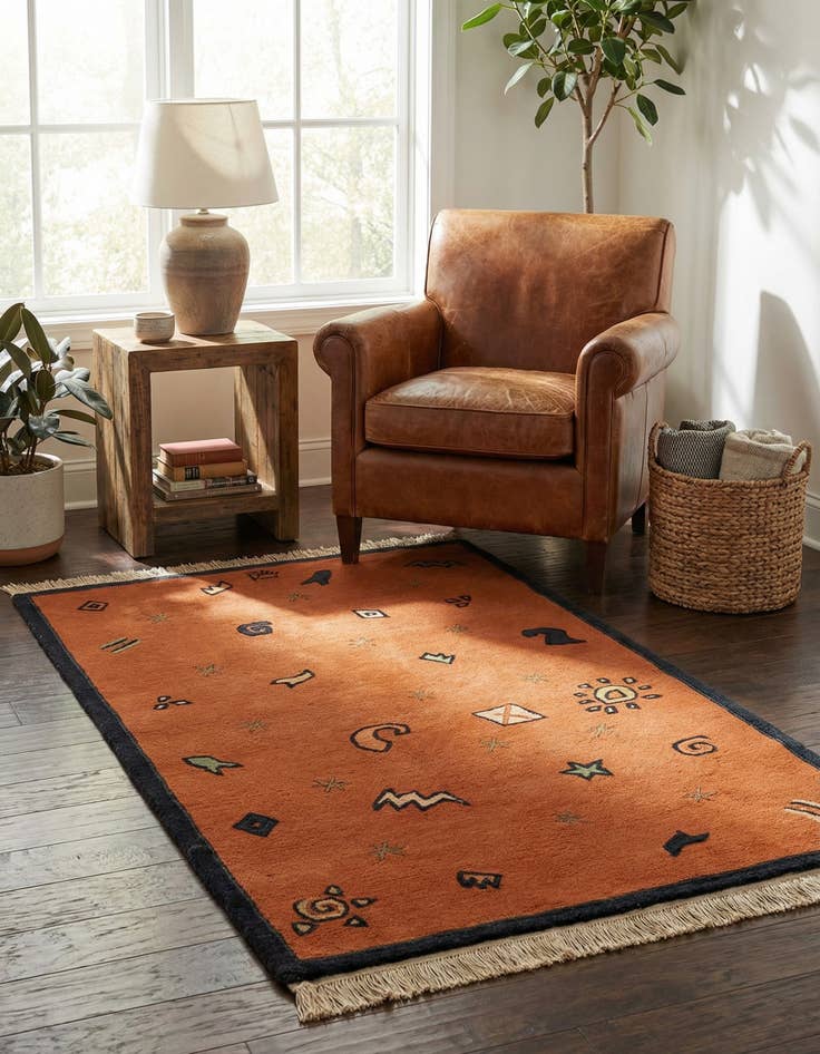 Detail image of 3' 2 x 5'  Hand Knotted Nepal Wool Rug