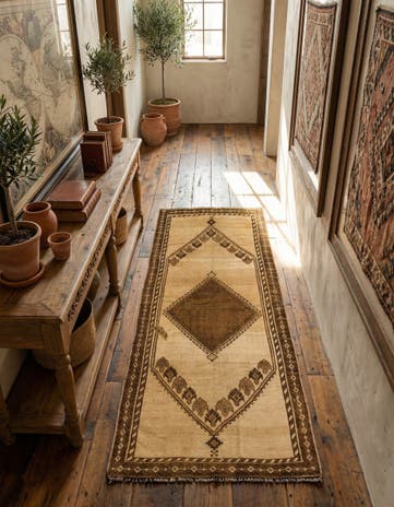 3' 4 x 6' 8 Hand Knotted Shiraz Persian Wool Runner Rug