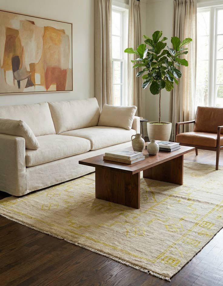 Detail image of 5' 10 x 8'  Hand Knotted Darya Wool Rug