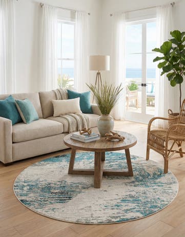 7' x 7' Washable Vivid Round Rug