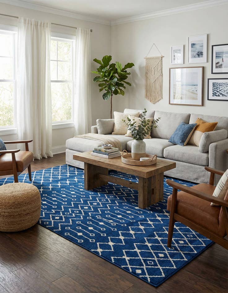 Detail image of  10' x 10' Moroccan Trellis Square Rug