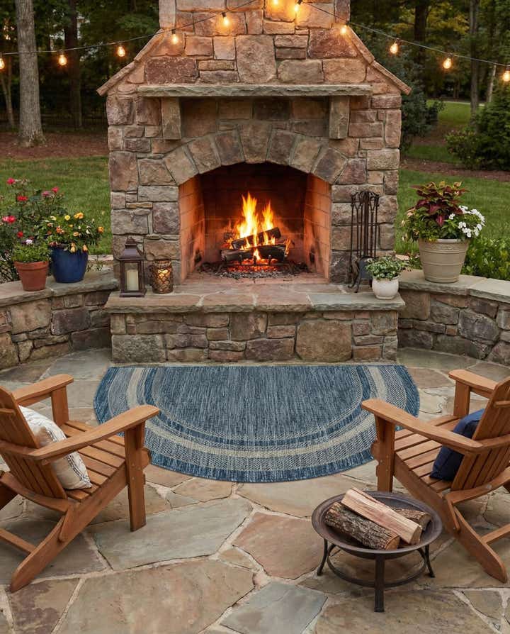 2' 2 x 3' 7 Easy-Clean Border Indoor / Outdoor Hearth Rug