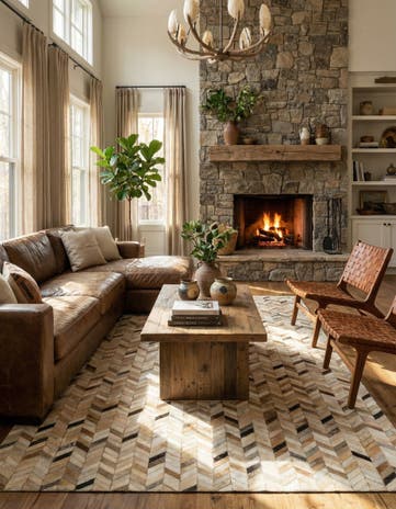 5' x 8' 2 Cowhide - Patchwork Rug