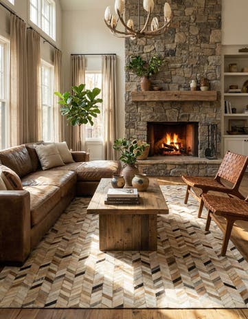 5' x 8' 2 Cowhide - Patchwork Rug