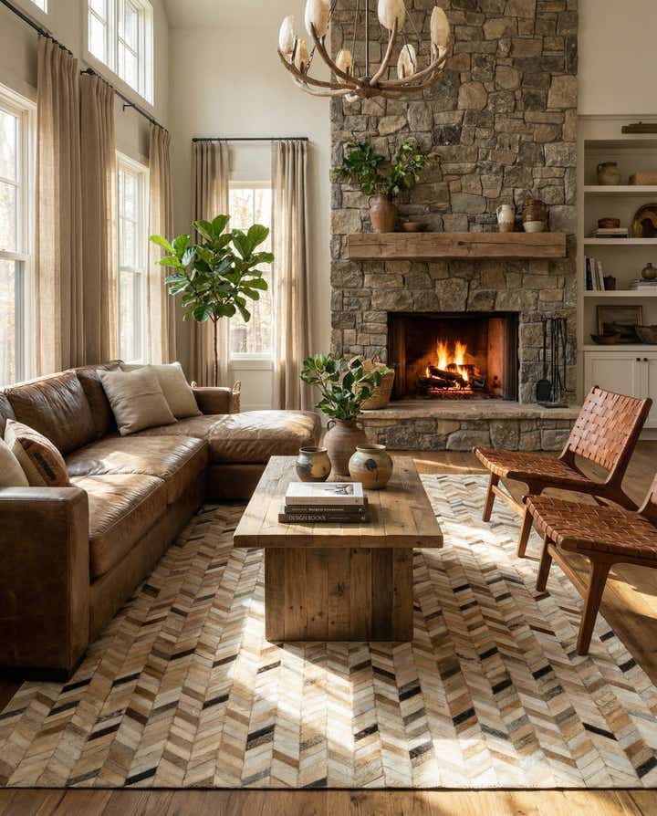 5' x 8' 2 Cowhide - Patchwork Rug