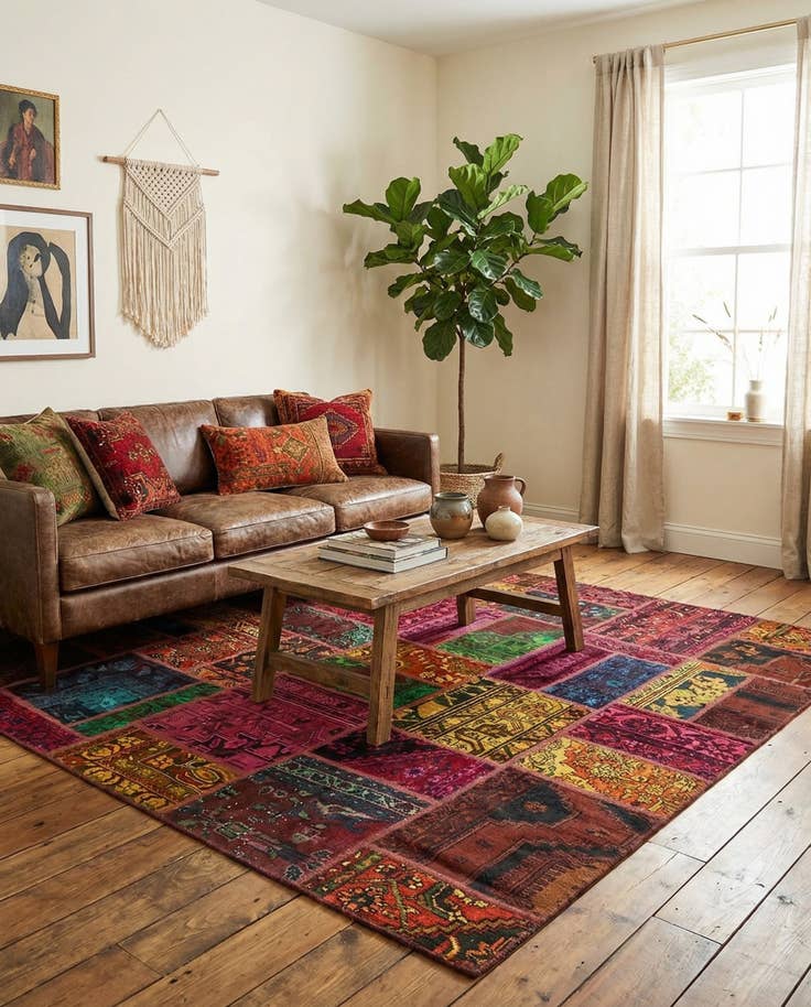 Detail image of 5' 8 x 7' 7 Hand Knotted Ultra Vintage Persian Wool Rug