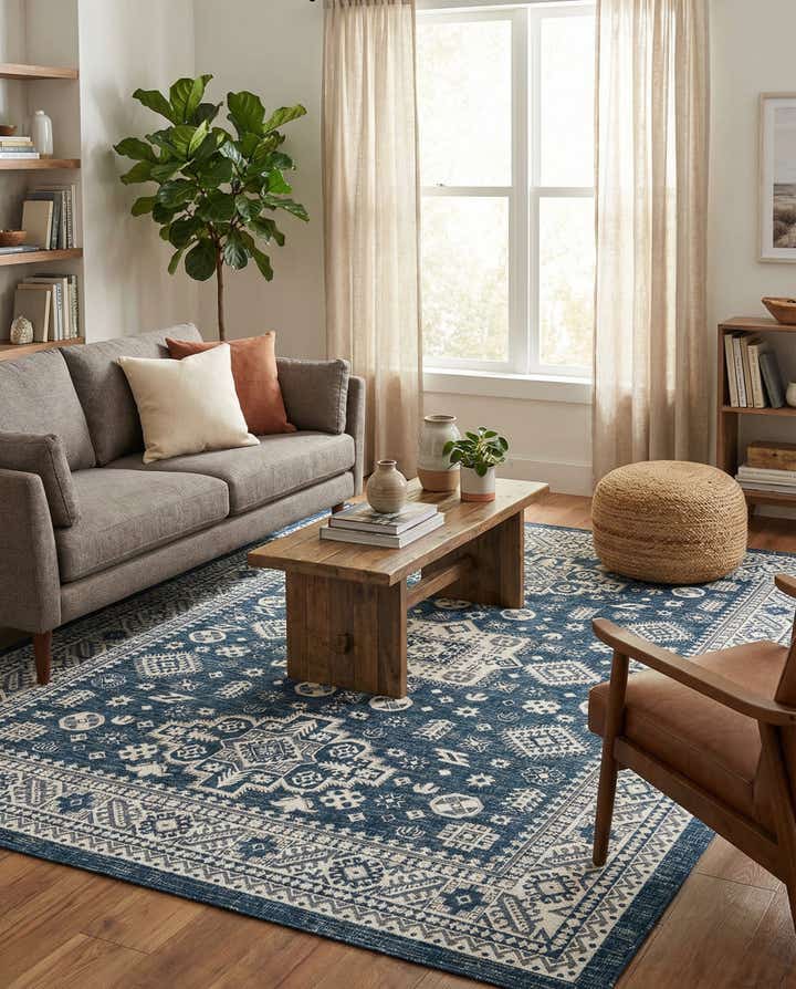 7' 10 x 11' Easy-Clean Aztec Indoor / Outdoor Rug