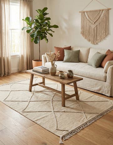 4' 1 x 6' Hand Knotted Moroccan Wool Rug