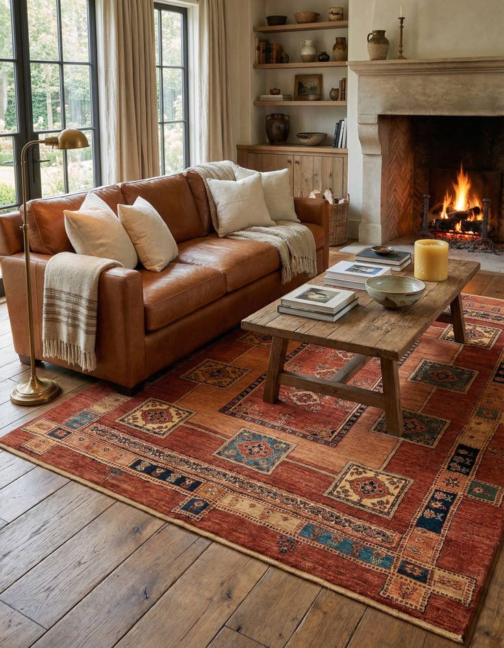 Detail image of 4' 11 x 6' 2 Luribaft Wool Rug