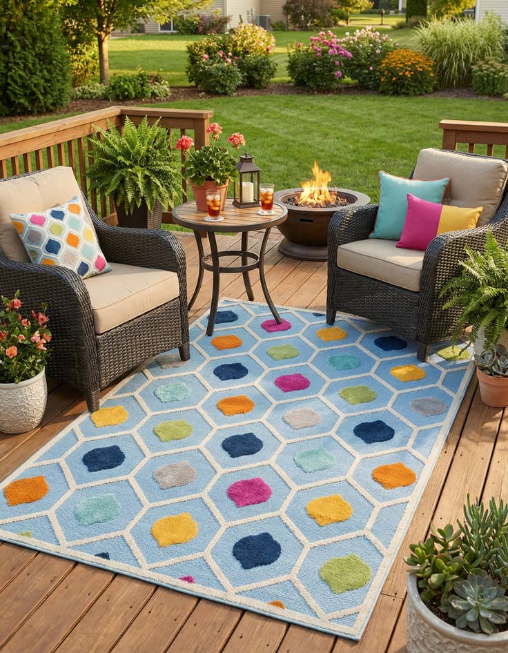 Detail image of 5' 3 x 8'  Washable Aruba Indoor / Outdoor Rug