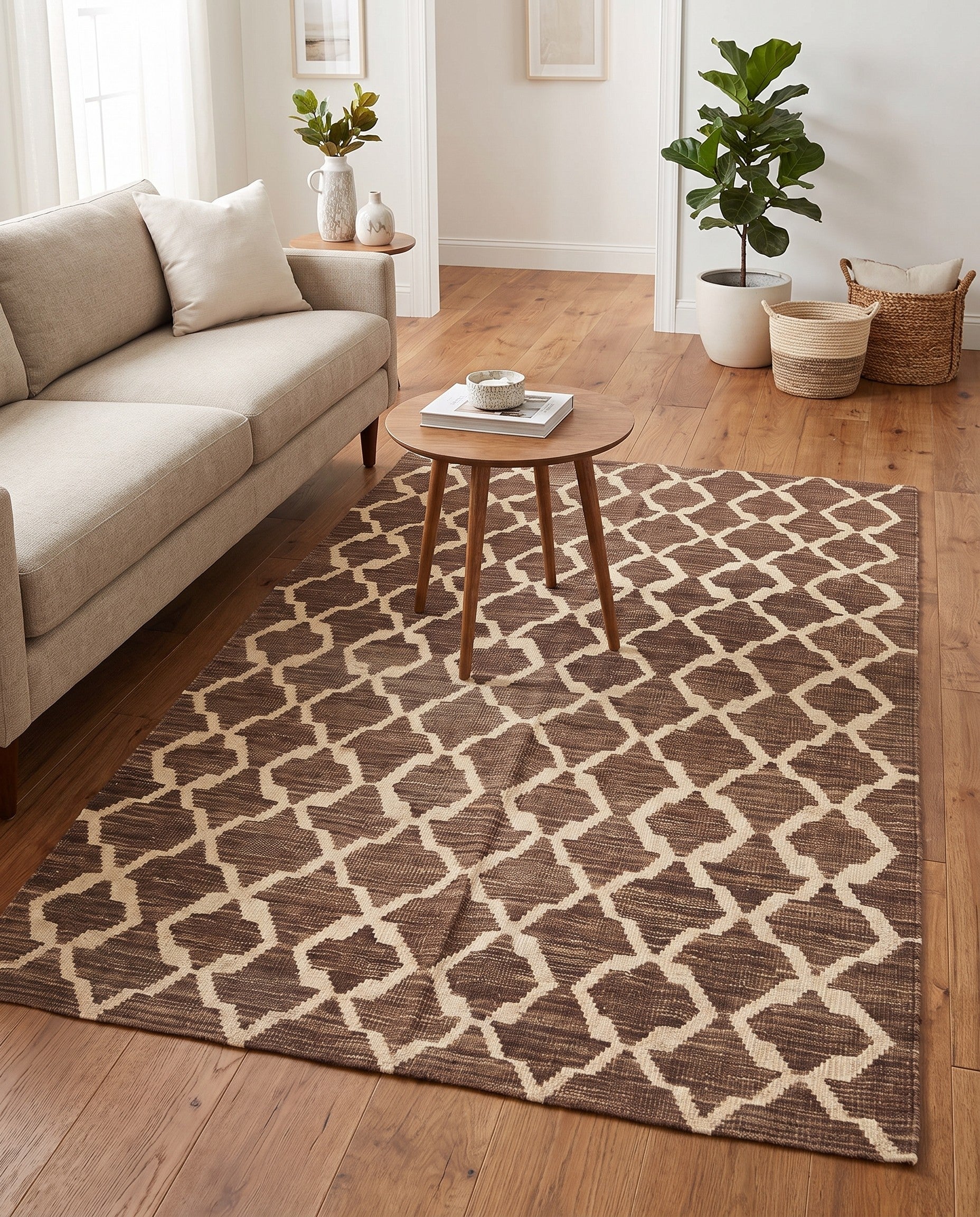 4' 2 x 6' 1 Hand Woven Kilim Modern Wool Rug