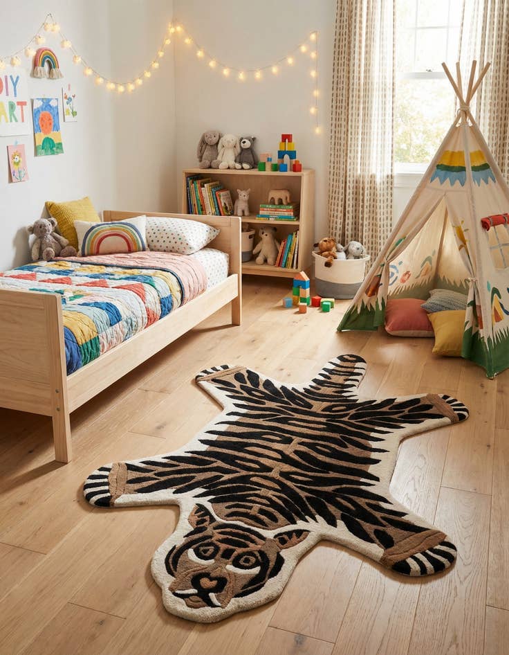 Detail image of 5' 1 x 7' 1 Playtime Kids Wool Freeform Rug