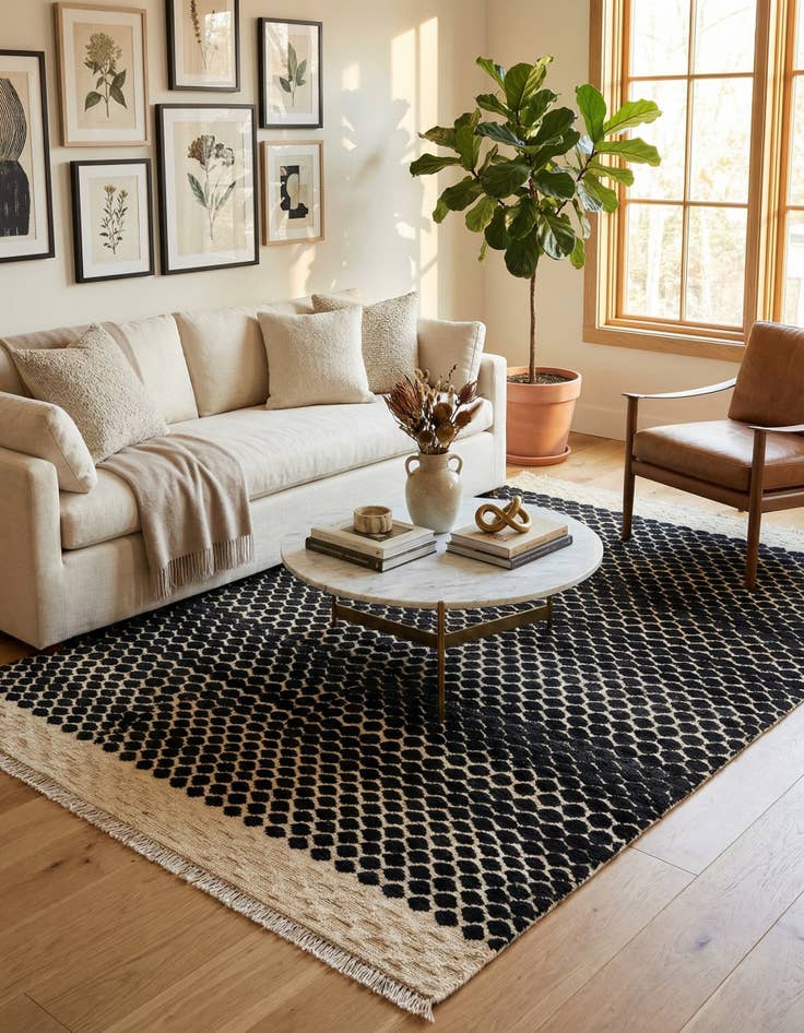 Detail image of 4' 11 x 7' 5  Hand Knotted Darya Wool Rug