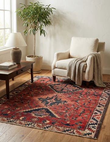 4' 10 x 5' 8 Hand Knotted Ultra Vintage Persian Wool Rug