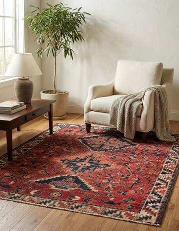 4' 10 x 5' 8 Hand Knotted Ultra Vintage Persian Wool Rug
