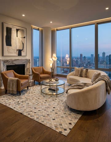 8' x 10' Cowhide Leather Rug