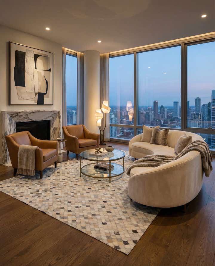 8' x 10' Cowhide Leather Rug