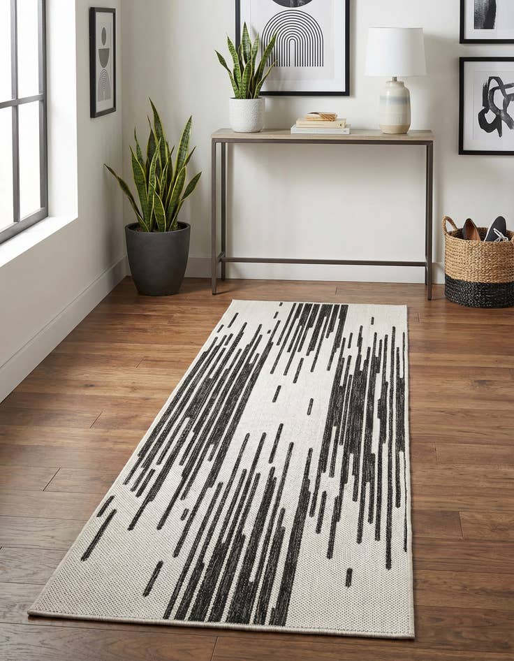 Detail image of 2' x 6' Easy-Clean Modern Indoor / Outdoor Runner Rug