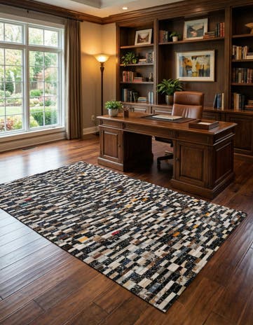 5' 1 x 8' Cowhide - Patchwork Rug