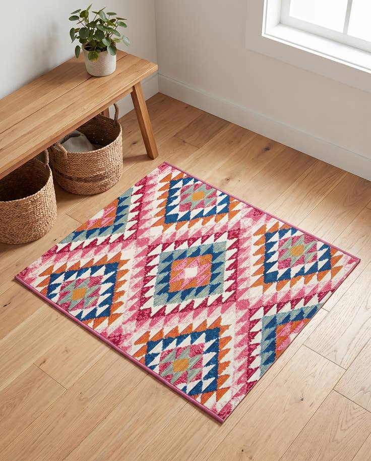 Detail image of 2' x 3' Easy-Clean Southwestern Indoor / Outdoor Rug