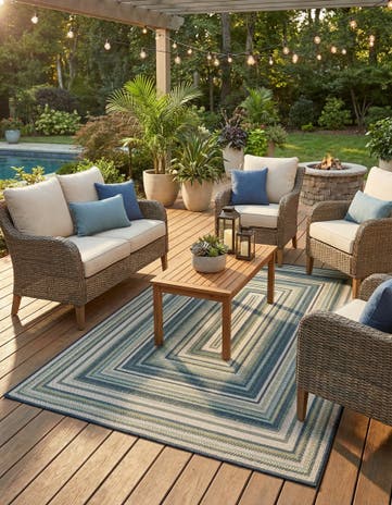 5' 3 x 7' 7 Easy-Clean Baja Indoor / Outdoor Rug