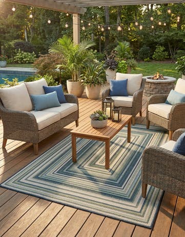 5' 3 x 7' 7 Easy-Clean Baja Indoor / Outdoor Rug
