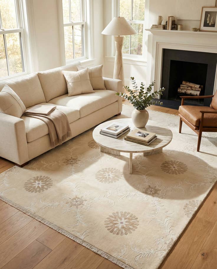 Detail image of 6' 9 x 9' 7 Hand Knotted Darya Wool Rug