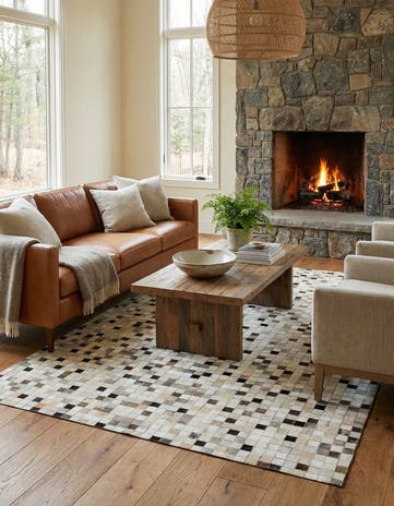 5' x 7' 11 Cowhide Stocks Rug