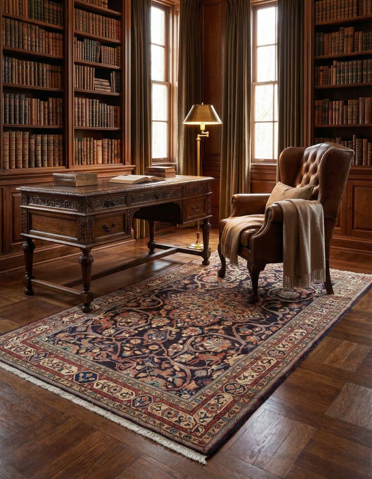 Detail image of 5' 10 x 10' 2  Hand Knotted Nahavand Persian Wool Rug