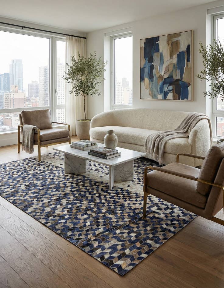 Detail image of 8' 1 x 9' 10 Cowhide Stocks Rug