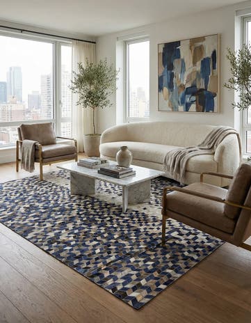 8' 1 x 9' 10 Cowhide Stocks Rug