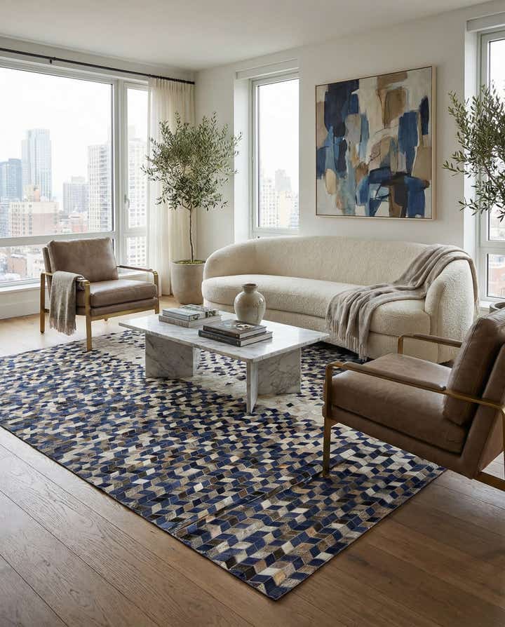 8' 1 x 9' 10 Cowhide Stocks Rug