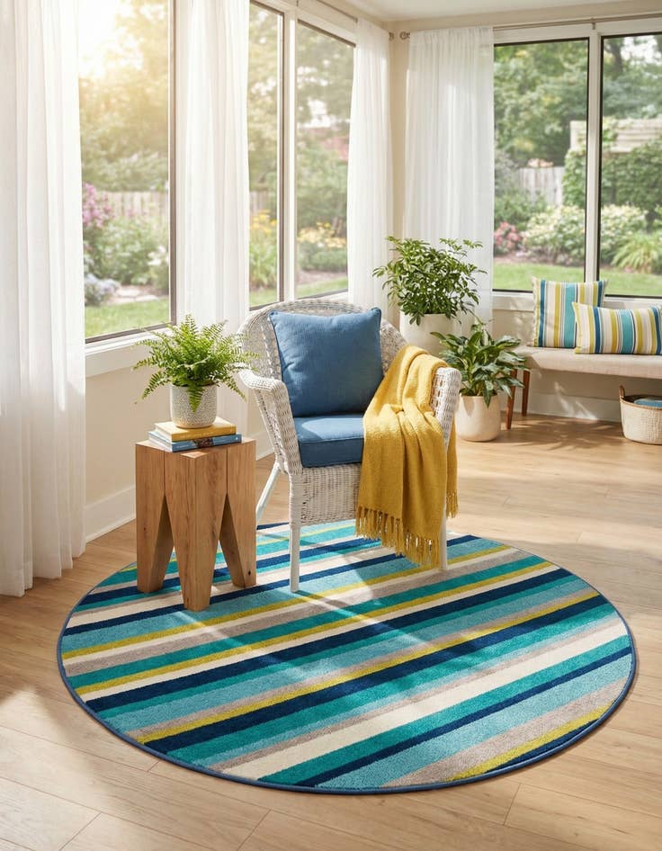 Detail image of 3' x 3' Azalea Round Rug