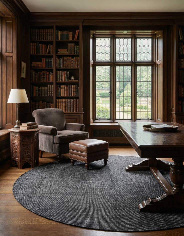 Detail image of 10' x 10'  Hand Woven Jill Zarin English Manor Farmhouse Wool Round Rug