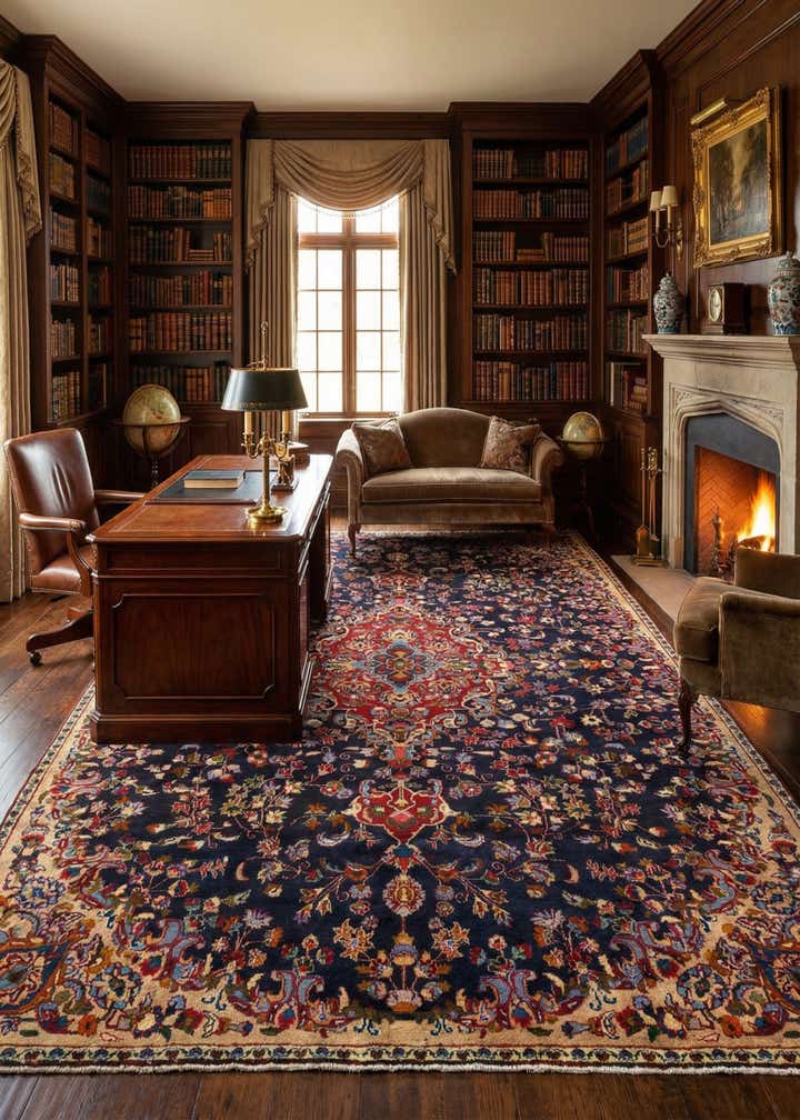 6' 11 x 10' Hamedan Wool Rug