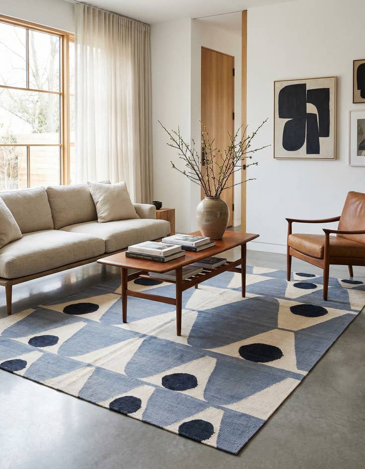 Detail image of 5' 11 x 7' 6  Hand Woven Kilim Modern Wool Rug