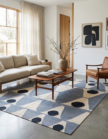 5' 11 x 7' 6 Hand Woven Kilim Modern Wool Rug