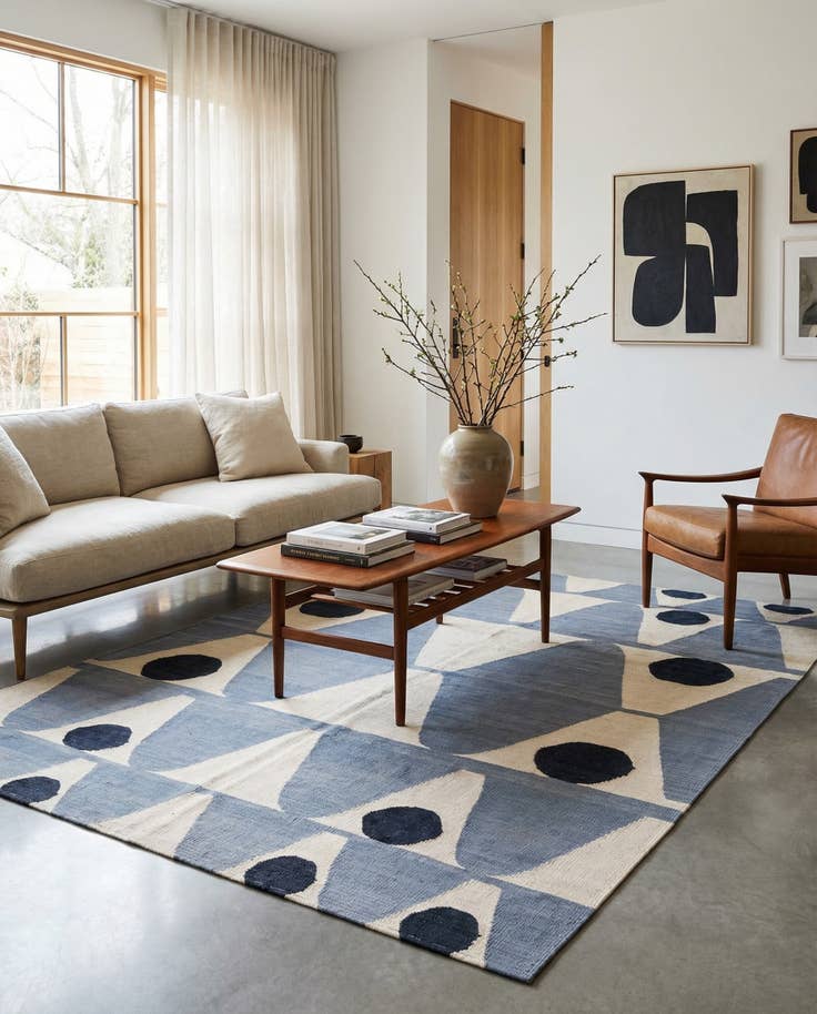 Detail image of 5' 11 x 7' 6 Hand Woven Kilim Modern Wool Rug